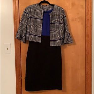 Danny and Nicole black & purple jacket dress 6p